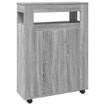 vidaXL Meuble étroit de salle de bain à roulettes sonoma gris