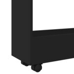 vidaXL Chariot de rangement étroit 3 niveaux noir bois d'ingénierie