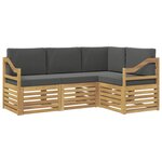 vidaXL Ensemble de canapés d'extérieur 4 pc Blanc et anthracite