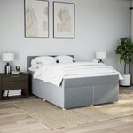 vidaXL Sommier à lattes de lit avec matelas Gris clair 160x200cm Tissu