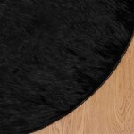 vidaXL Tapis en fausse Tafalla Noir Ø 160 cm Polyester