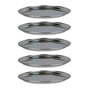 5 plateaux de fruits de mer en inox Ø 36 cm
