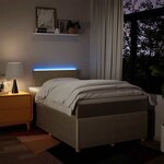 vidaXL Sommier à lattes de lit avec matelas Crème 120x200 cm Tissu