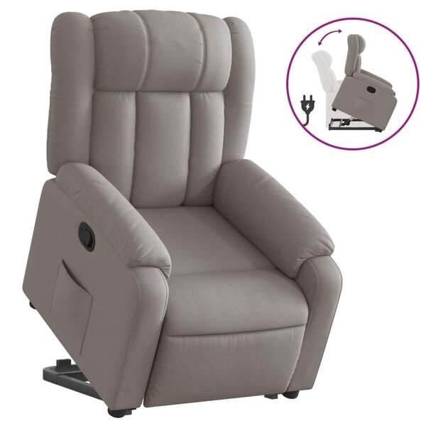 vidaXL Fauteuil inclinable taupe tissu