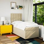 vidaXL Sommier à lattes de lit avec matelas Crème 100x200 cm Tissu