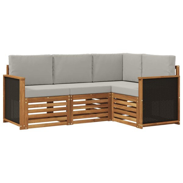 vidaXL Ensemble de canapés d'extérieur 4 pc Polyester