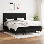vidaXL Sommier à lattes de lit avec matelas Noir 200x200 cm Tissu