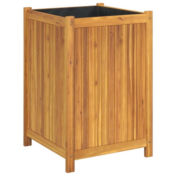 vidaXL Jardinière avec doublure 50x50x75 cm bois massif d'acacia