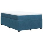 vidaXL Sommier à lattes de lit et matelas bleu foncé 120x190cm velours