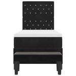 vidaXL Lit Box Spring avec Matelas & Banc Noir 80x200 cm Velours