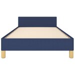 vidaXL Cadre de lit avec tête de lit sans matelas bleu 90x190 cm tissu