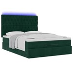 vidaXL Cadre de lit ottoman avec matelas vert foncé 140x200 cm velours