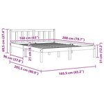 vidaXL Cadre de lit sans matelas cire marron 160x200cm bois pin massif