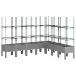 vidaXL Jardinière avec treillis gris clair 200x160x142 5 cm PP