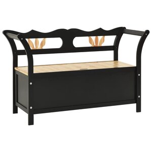 vidaXL Banc Noir 107x45x75 5 cm Bois de sapin solide