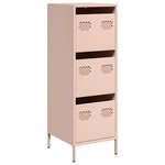 vidaXL Buffet haut rose 39x35x103 5 cm acier