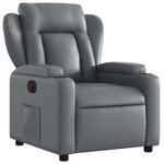 vidaXL Fauteuil inclinable électrique Gris Similicuir