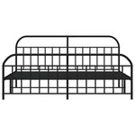 vidaXL Cadre de lit métal sans matelas avec pied de lit noir 193x203cm