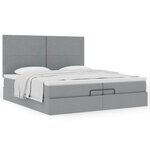 VidaXL Cadre de lit ottoman et matelas gris clair 200x200cm tissu