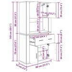 vidaXL Buffet haut Chêne sonoma Bois d'ingénierie