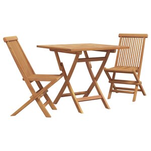 vidaXL Ensemble Bistro de Jardin Pliable 3 Pièces en Bois d'Acacia Massif