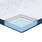 vidaXL Coussins de Matelas Blanc et bleu 100 x 200 cm