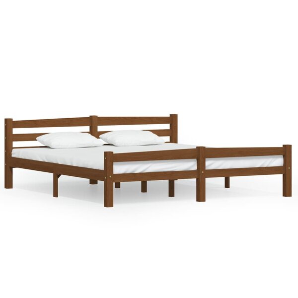vidaXL Cadre de lit sans matelas marron miel bois massif pin 180x200cm