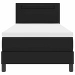 vidaXL Cadre de lit avec matelas Noir 90 x 190 cm Faux cuir