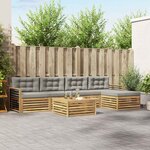 vidaXL Ensemble de canapés d'extérieur 7 pc Blanc et gris clair