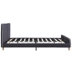 vidaXL Cadre de lit Gris foncé Tissu 160x200 cm