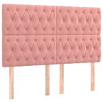 vidaXL Sommier à lattes de lit avec matelas Rose 140x190 cm Velours