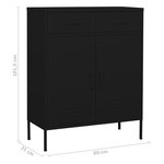 vidaXL Armoire de rangement Noir 80x35x101 5 cm Acier