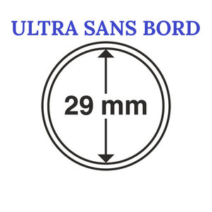 Capsules rondes sans bord ULTRA pour monnaies de collection. Diamètre intérieur - 29 mm