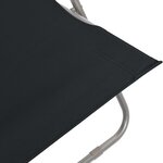vidaXL Chaises de plage pliables lot de 2 Acier et tissu oxford Noir