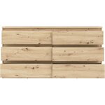 Commode CHELSEA 6 tiroirs - 154 cm x 42 2 x 79 9 - chêne artisan