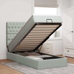 vidaXL Cadre de lit ottoman et matelas gris clair 100x200 cm velours
