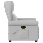 vidaXL Fauteuil de massage inclinable gris nuage tissu