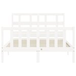 vidaXL Cadre de lit sans matelas blanc 140x200 cm bois de pin massif