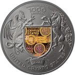 Pièce de monnaie en Argent 1000 Satoshi g 31.1 (1 oz) Millésime 2026 United Crypto States UKRAINE LAND OF FREEDOM