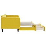 vidaXL Lit de jour avec gigogne et tiroirs jaune 80x200 cm velours