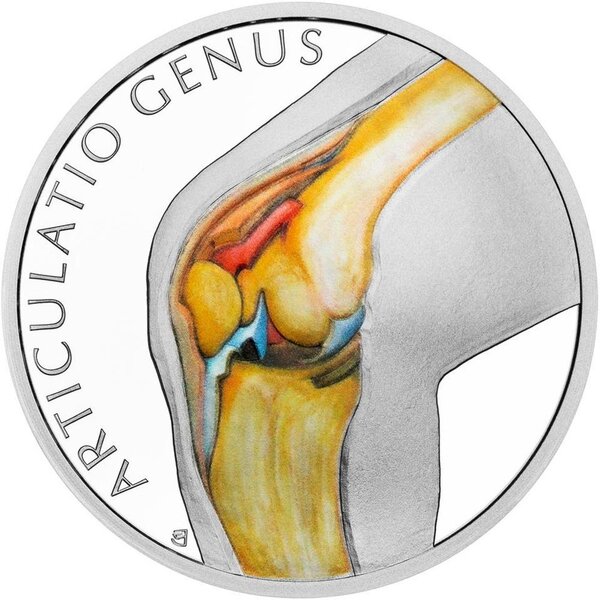 Monnaie KNEE JOINT Human Body 1 Oz Argent 1$ Niue 2025