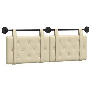 vidaXL Tête de lit suspendue Crème Simili cuir
