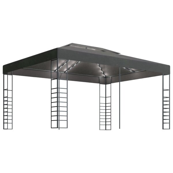 vidaXL Tonnelle avec guirlande lumineuse à LED 3x4 m Anthracite