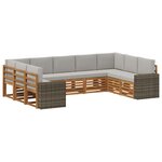 vidaXL Ensemble de canapés d'extérieur 9 pc Naturel et gris clair