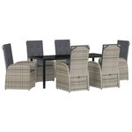 vidaXL Ensemble de salle à manger pour jardin 7 pc Gris polyrotin