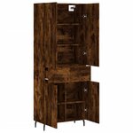 vidaXL Buffet haut Chêne fumé 69 5x34x180 cm Bois d'ingénierie