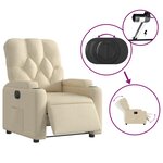 vidaXL Fauteuil inclinable électrique Crème Tissu