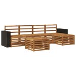 vidaXL Ensemble de canapés d'extérieur 6 Pièces Naturel