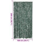 vidaXL Rideau anti-mouches vert et blanc 100x200 cm chenille