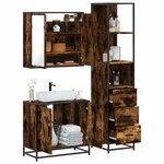 vidaXL Ensemble de meubles de salle de bain 3 Pièces Chêne fumé